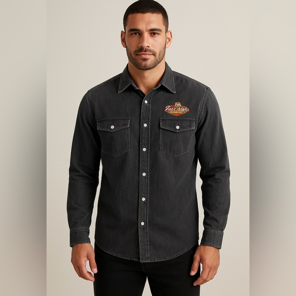 Antigua Men's Dark Wash Fall Stars Game Button Up Shirt Size XL MLB Fan Western